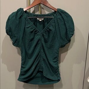 Ruched Green Women's Top